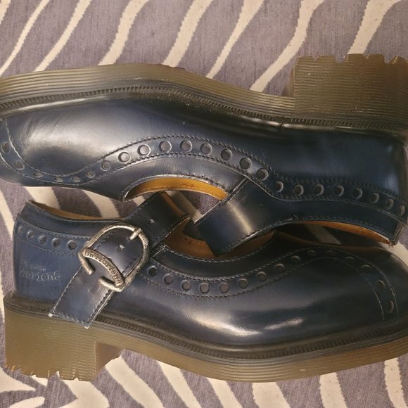 Blue Dr. Martens MIE Vintage Brogue Detail Mary Janes SIZE UK 5 US 7 - Picture 12 of 16